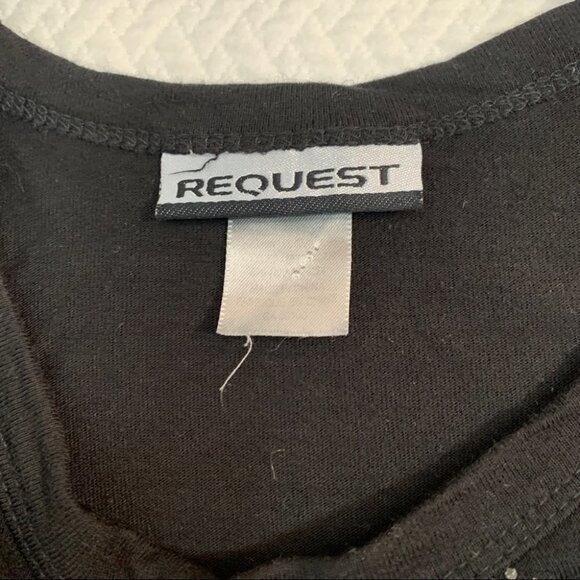 REQUEST🖤3/4 Length Sleeve T-Shirt Graphic Black Size XS - Picture 5 of 8